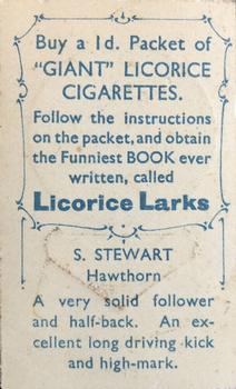 1933 Giant Brand Australian Licorice League and Association Footballers #NNO Stuart Stewart Back